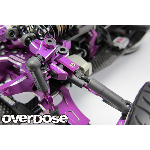 OVERDOSE (再生産)アジャスタブルアルミフロントアッパーアームType-2(For OD    ブラック)(OD2942)ラジコンパーツ 返品種別B